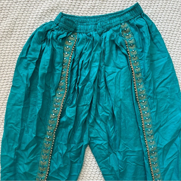 Dhoti Pants Princess Jasmine Women’s Indian Pants with Gold Bead embroidery - Picture 4 of 10